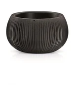 Donice - Prosperplast Doniczka Z Wkładem Beton Bowl 37 cm Czarna PPDKB370-B411 - miniaturka - grafika 1