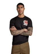 Koszulki męskie - G-STAR RAW Męski t-shirt Shadow Gr. Slim R T, Czarny (Dk Black D23901-336-6484), L - miniaturka - grafika 1