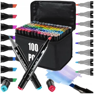 MARKERY ALKOHOLOWE ZESTAW 100 SZTUK FLAMASTRY PRO + ETUI ART PISAKI MAZAKI - Przybory szkolne - miniaturka - grafika 1