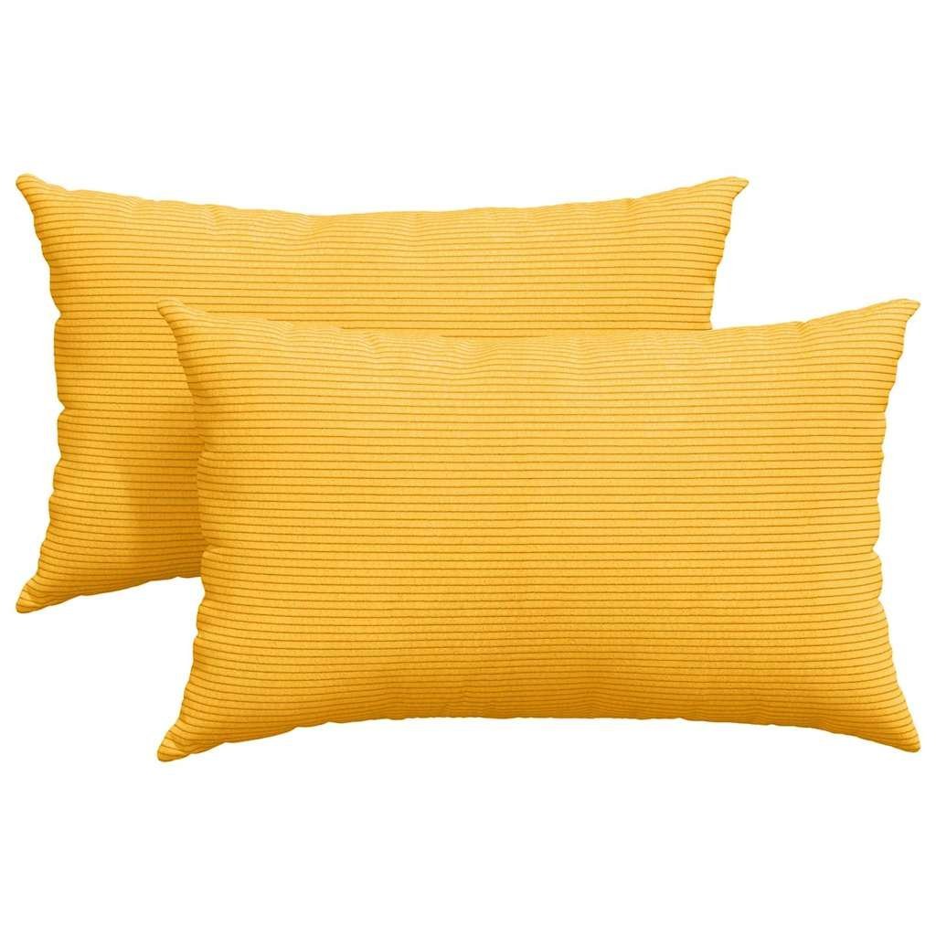 vidaXL vidaXL Poduszki na sofę 2 pcs Jasnożółty 50 x 30 cm Tkanina sztruksowa