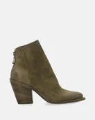 Botki damskie - Zielone botki damskie zamszowe na wysokim słupku - Venezia - miniaturka - grafika 1