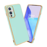 Etui i futerały do telefonów - Etui ochronne Cadorabo do OnePlus 9 w kolorze błyszczącej miętowej zieleni - złote etui z elastycznego silikonu TPU chroniące aparat fotograficzny - miniaturka - grafika 1