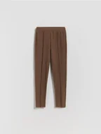 Spodnie i spodenki dla dziewczynek - Reserved - Dzianinowe legginsy - brązowy - miniaturka - grafika 1