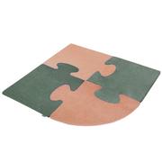 Maty edukacyjne - KiddyMoon Piankowe Puzzle do zabawy VELVET Trójkąt róż pustyni-zieleń lasu 4 Zabawka mata - miniaturka - grafika 1