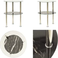 Ławy i stoliki kawowe - vidaXL Stolik boczny z 2 półkami przezroczyste i czarne szkło hartowane 38 cm - Stolik kawowy - Stoliki kawowe - Stolik sofowy - Stoliki sofowe - miniaturka - grafika 1