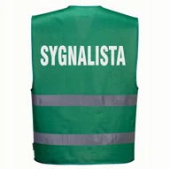 Odzież robocza - Kamizelka odblaskowa PORTWEST XXL/XXXL zielona z nadrukiem SYGNALISTA - miniaturka - grafika 1