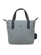 Torebki damskie - Tommy Hilfiger Torebka Poppy Summer Small Tote AW0AW17202 Granatowy - miniaturka - grafika 1