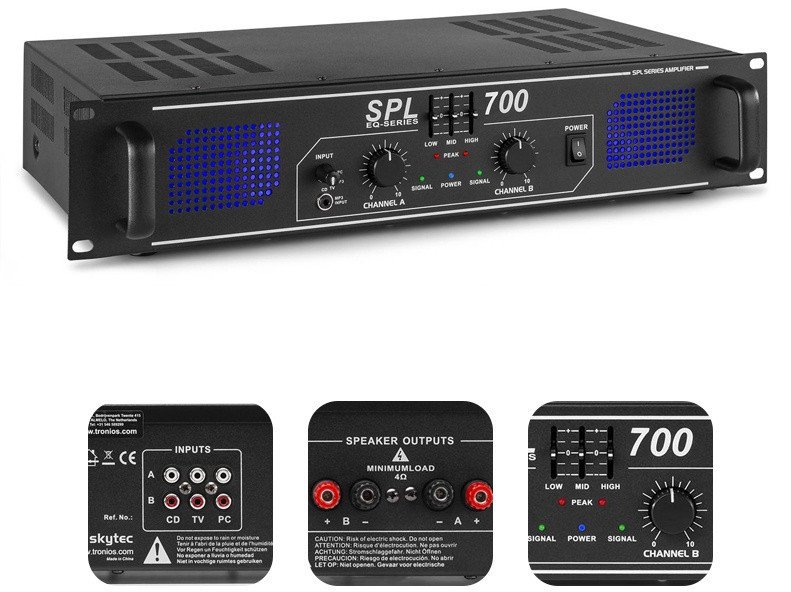 Skytec Wzmacniacz 2x 350W SPL700 one size