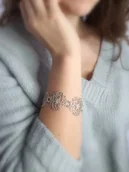 Bransoletki - Bransoletka srebrna - Białe ażury małe - miniaturka - grafika 1