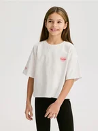 Koszulki dla dziewczynek - Reserved - Krótki t-shirt - złamana biel - miniaturka - grafika 1