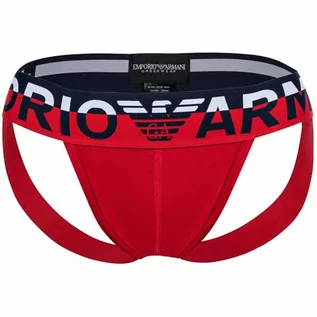 Paski - Emporio Armani Męski pasek jockstrap Megalogo Jock Strap, czerwony, S - grafika 1