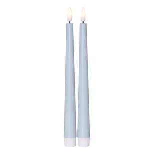 Zestaw 2x świeca LED obiadowa FLAMME CANDY niebieska 26cm - Świece - miniaturka - grafika 1