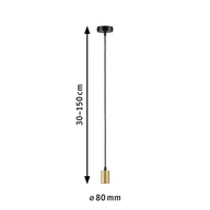 Lampy sufitowe - Gniazdo wiszące Paulmann Ravi E27, czarne/matowe złoto - miniaturka - grafika 1