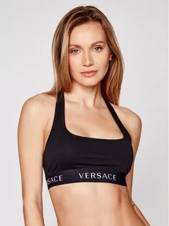 Biustonosze - Versace Biustonosz top Logo Sports AUD04068 Czarny - grafika 1