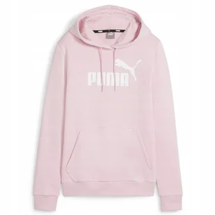 BLUZA damska PUMA Ess Logo DRESOWA z KAPTUREM KANGURKA Różowa S - Bluzy damskie - miniaturka - grafika 1