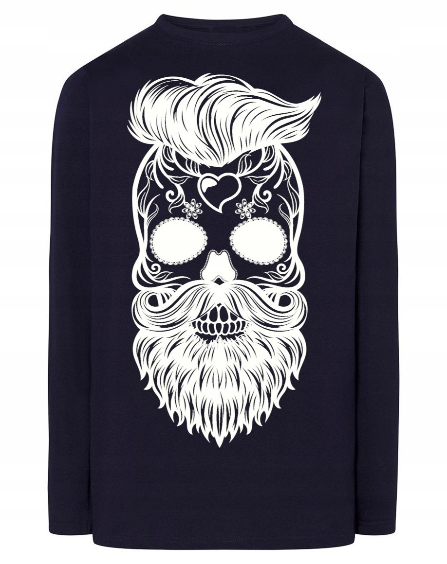 Longsleeve męski nadruk Czaszka Broda r.L