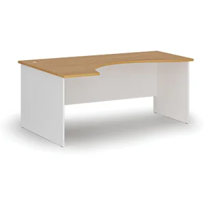 Biurko narożne PRIMO WHITE, 1800 x 1200 mm, lewe, biały/buk - Biurka - miniaturka - grafika 1