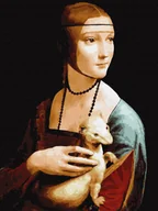 Zabawki kreatywne - Haft Diamentowy Bez Ramy Dama Z Gronostajem. Leonardo Da Vinci 30x40 Mozaika Diamentowa 5d - miniaturka - grafika 1