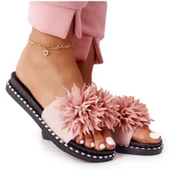 Klapki i japonki damskie - Gumowe Klapki Z Dżetami Vinceza 20-30101 Różowe - miniaturka - grafika 1