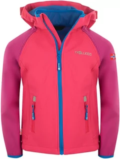 Kurtki i płaszcze dla dziewczynek - Trollkids Rondane XT Kurtka z odpinanymi rękawami Dzieci, dark pink/light pink/blue 176 2021 Kurtki Softshell 819-402-176 - grafika 1