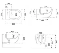 Bidety - Hidra Ellade Bidet podwieszany 55x36 cm biały połysk DW14.001 - odbiór osobisty: Kraków, Warszawa - miniaturka - grafika 1