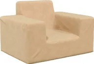 Łóżka dla dzieci i młodzieży - Sofa dziecięca, kremowa, miękki plusz - miniaturka - grafika 1