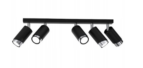 EWILIGHT Lampa sufitowa regulowana listwa tuba eye 5xGU10 czarny/chrom