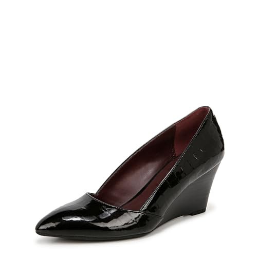 Franco Sarto Damskie czółenka Frankie, Czarny krokodyl, patent, 39.5 EU