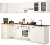 Meble kuchenne - MEBLE KUCHENNE ZESTAW NAROŻNY Z WITRYNĄ OLIWIA 3M BIAŁY - miniaturka - grafika 1