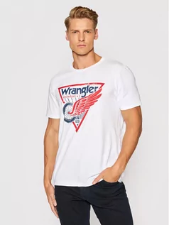 Koszulki męskie - Wrangler T-Shirt Americana W7J6D3989 Biały Regular Fit - grafika 1