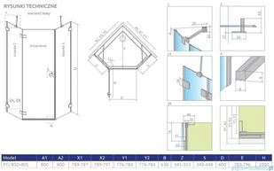 Radaway Essenza Pro Brushed Nickel Ptj kabina pięciokątna 80x80 lewa szczotkowany nikiel 10100000-91-01L/10100100-01-01 - Kabiny prysznicowe Radaway Essenza Pro Brushed Nickel Ptj kabina pięciokątna 80x80 lewa szczotkowany nikiel 10100000-91-01L/10100100-01-01 - Kabiny prysznicowe - miniaturka - grafika 2