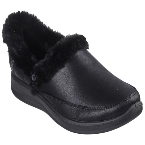 Skechers Damskie kapcie Cozy Escape, czarne, 38 EU, Czarny, 39 EU