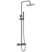 Zestawy prysznicowe - Laveo kolumna natryskowa z baterią termostatyczną Pretto PLP 10TD grafit - miniaturka - grafika 1