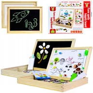 Tablice dla dzieci - Drewniana wielofunkcyjna tablica edukacyjna 2w1 - miniaturka - grafika 1
