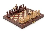 Gry planszowe - Szachy Królewskie mini mahoniowe/ szachy drewniane/duże figury/ producent - miniaturka - grafika 1