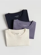 Bluzki dla niemowląt - Reserved - Bawełniany longsleeve 3 pack - złamana biel - miniaturka - grafika 1