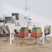Krzesła - Lumarko Obrotowe krzesła stołowe, 6 szt., obite patchworkową tkaniną - miniaturka - grafika 1