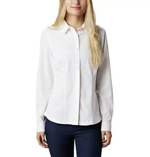 Bluzki damskie - Columbia Bluzka z długim rękawem ze stretchu dla kobiet, Saturday Trail biały biały XS - grafika 1