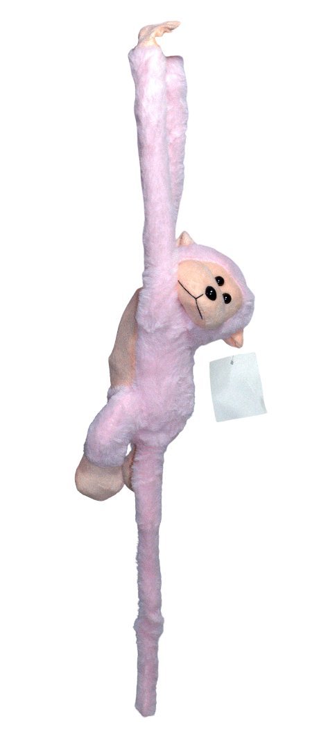 Pluszowa małpka wisząca na rzepy z dźwiękiem małpa przytulanka