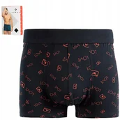 Majtki męskie - BOKSERKI MAJTKI MĘSKIE BAWEŁNIANE PREZENT WALENTYNKI MORAJ XL BLACK - miniaturka - grafika 1