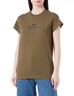Koszulki i topy damskie - Replay T-shirt damski, 238 Army Green, S - grafika 1