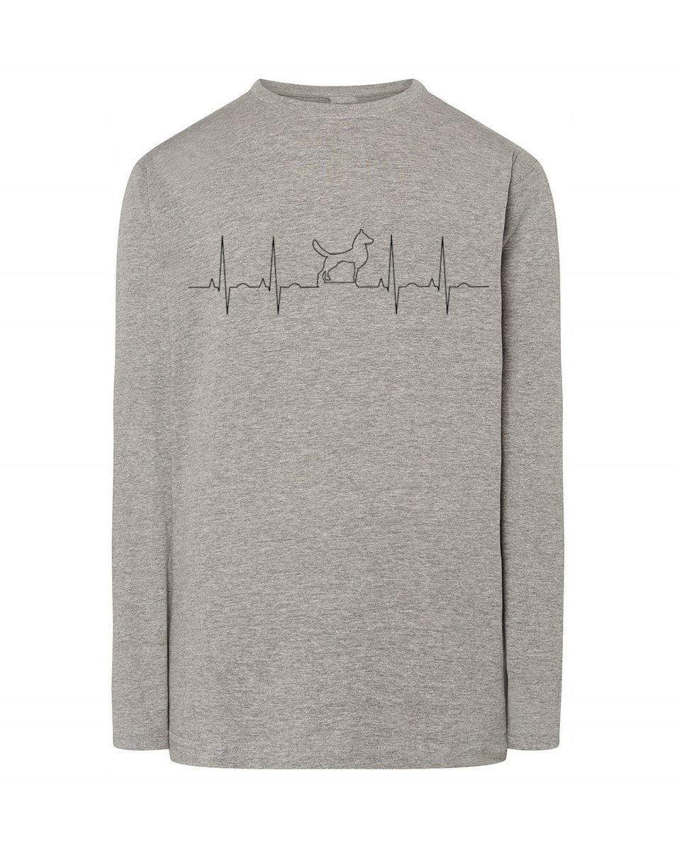 Longsleeve męski nadruk EKG bicie PIES r.4XL