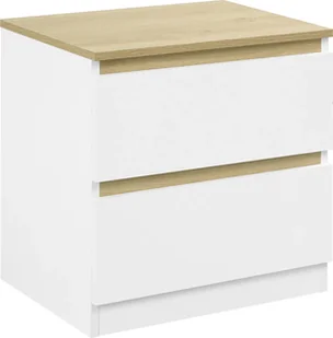 Bukkitbow - Szafka nocna z 2 szufladami - Zestaw 1 lub 2 szafek nocnych - drewno dębowe białe i jasne - Nośność: 30 kg - 40x41x30 cm - Szafki nocne - miniaturka - grafika 1