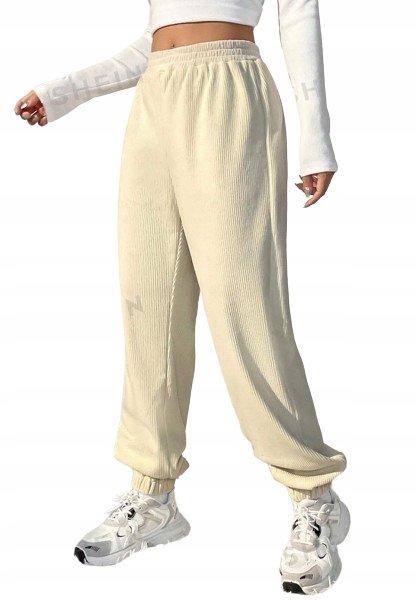 SHEIN SPODNIE DAMSKIE KREMOWE CASUAL 40/42 ŁWK