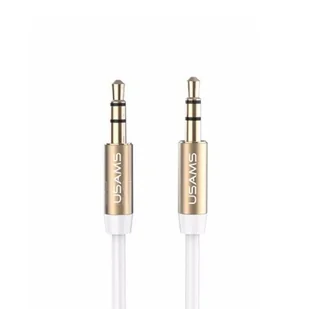 USAMS USAMS Adapter audio jack 3,5mm 3,5mm YP-01 1m biały (YP102) - Adaptery i przejściówki - miniaturka - grafika 3