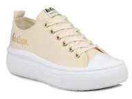 Trampki damskie - Trampki damskie na platformie tekstylne beżowe Lee Cooper 2464L-36 - miniaturka - grafika 1