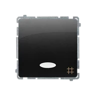 Wyłączniki światła i elektryczne - Wyłącznik krzyżowy BASIC z podśw. LED - czarny mat - miniaturka - grafika 1