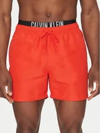 Kąpielówki męskie - Calvin Klein Swimwear Szorty kąpielowe KM0KM01093 Czerwony Regular Fit - miniaturka - grafika 1