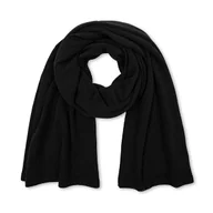 Apaszki i szaliki damskie - Wełniany Zimowy SZAL 100% wełny merino unisex czarny - miniaturka - grafika 1