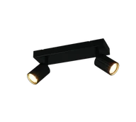 Lampy ścienne - SOKA 867700232 listwa ze spotami czarne ryflowane tuby 2xGU10 - miniaturka - grafika 1